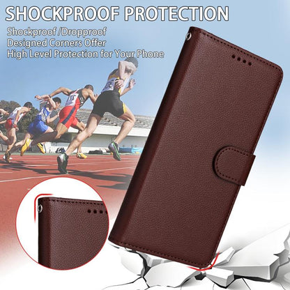 For Google Pixel 9 Pro XL / 10 Pro XL Litchi Texture RFID Blocking 3-Card Wallet Leather Phone Case(Brown) - Google Cases by buy2fix | Online Shopping UK | buy2fix