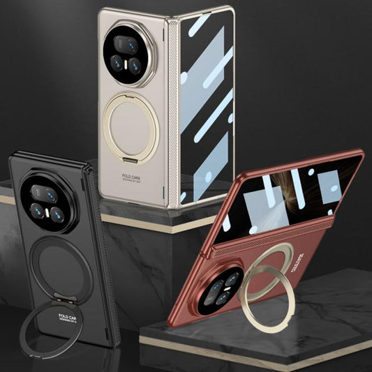 For Honor Magic V5 GKK HD Integrated Magnetic Folding Hinge All-Inclusive Phone Case with Rotating Bracket(Silver) - Honor Cases by GKK | Online Shopping UK | buy2fix