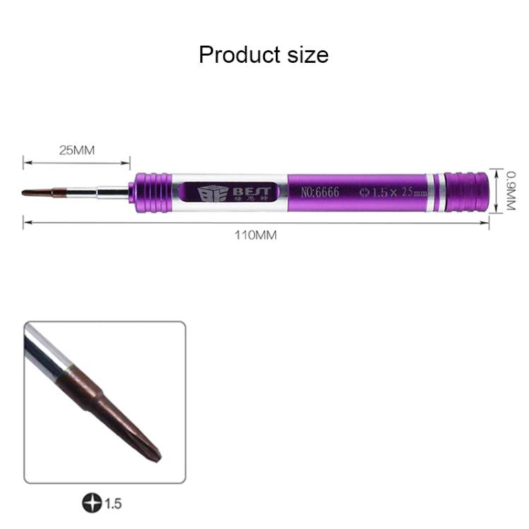 BEST BST-6666 Aluminum Alloy Screwdriver, Model:Phillips 1.5 - Screwdriver Set by BEST | Online Shopping UK | buy2fix