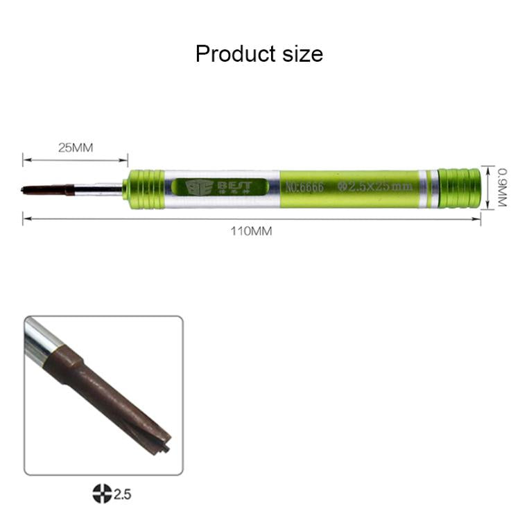 BEST BST-6666 Aluminum Alloy Screwdriver, Model:Hollow Cross Tip 2.5 - Screwdriver Set by BEST | Online Shopping UK | buy2fix