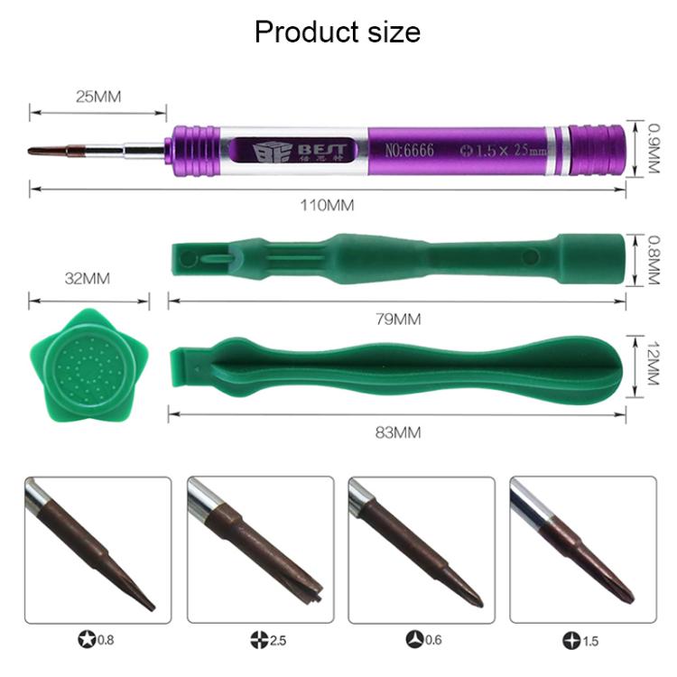 BEST BST-6666 Aluminum Alloy Screwdriver, Model:7 in 1 Set - Screwdriver Set by BEST | Online Shopping UK | buy2fix