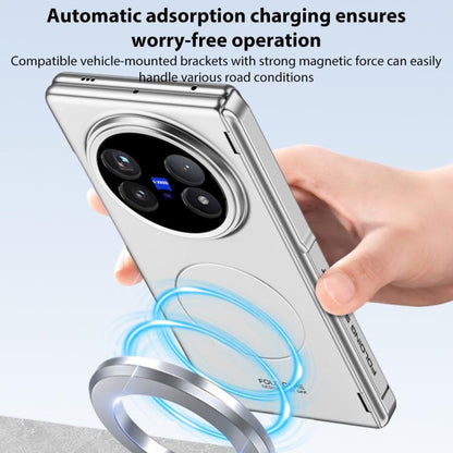 For vivo X Fold5 GKK Privacy Integrated MagSafe Magnetic All-Inclusive Phone Case with Holder(Silver) - vivo Cases by GKK | Online Shopping UK | buy2fix