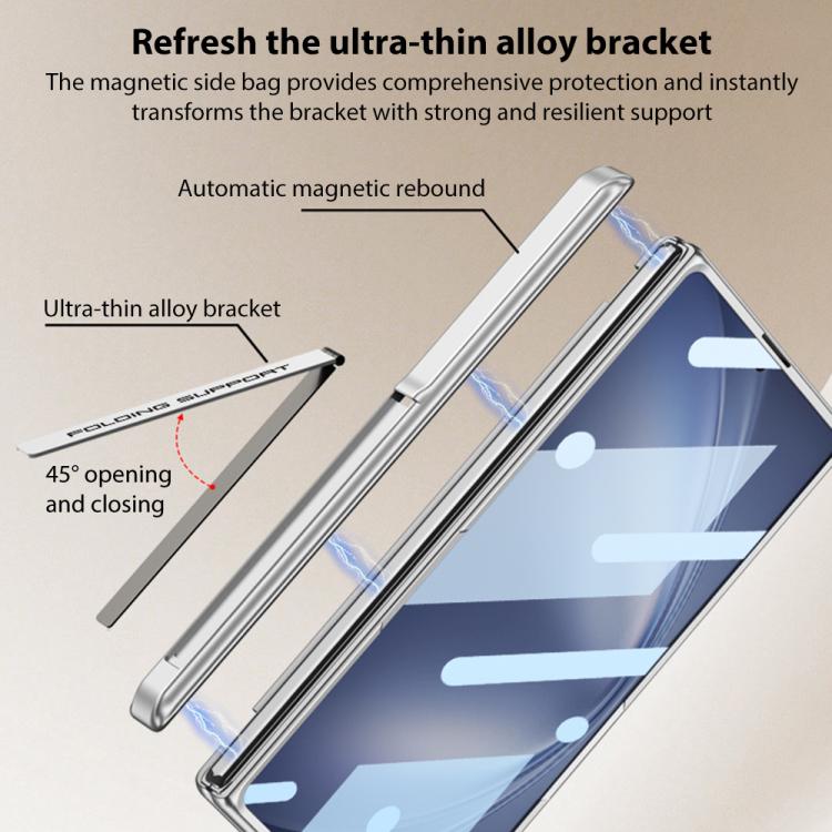 For vivo X Fold5 GKK Privacy Integrated MagSafe Magnetic All-Inclusive Phone Case with Holder(Silver) - vivo Cases by GKK | Online Shopping UK | buy2fix