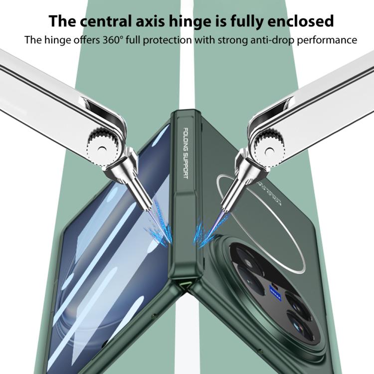 For vivo X Fold5 GKK Privacy Integrated MagSafe Magnetic All-Inclusive Phone Case with Holder(Silver) - vivo Cases by GKK | Online Shopping UK | buy2fix