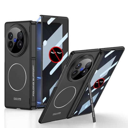 For vivo X Fold5 GKK Privacy Integrated MagSafe Magnetic All-Inclusive Phone Case with Holder(Black) - vivo Cases by GKK | Online Shopping UK | buy2fix