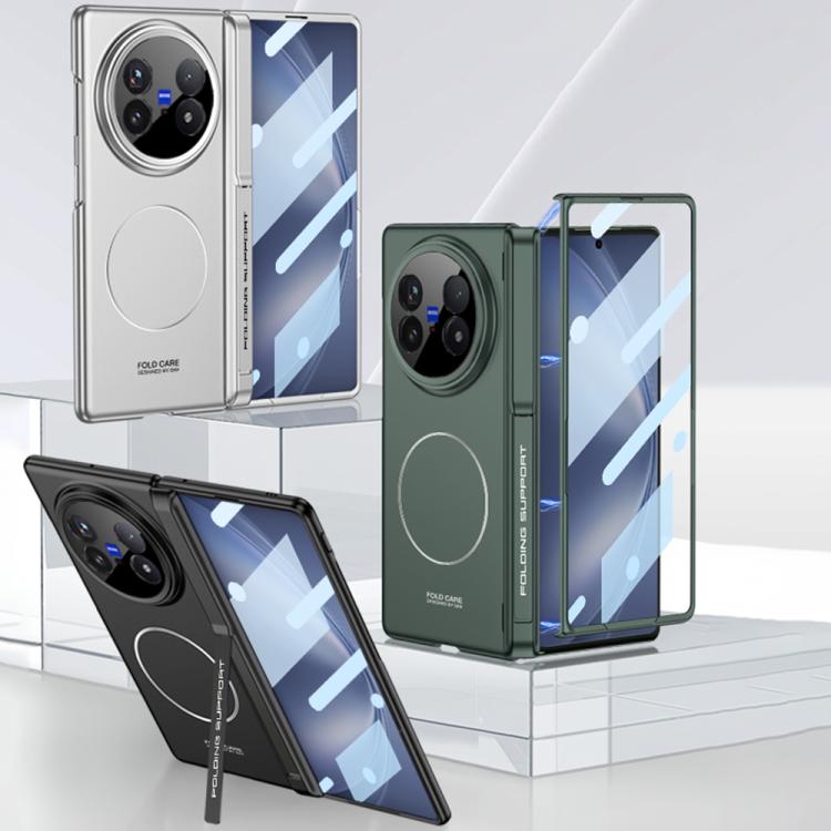 For vivo X Fold5 GKK Privacy Integrated MagSafe Magnetic All-Inclusive Phone Case with Holder(Black) - vivo Cases by GKK | Online Shopping UK | buy2fix