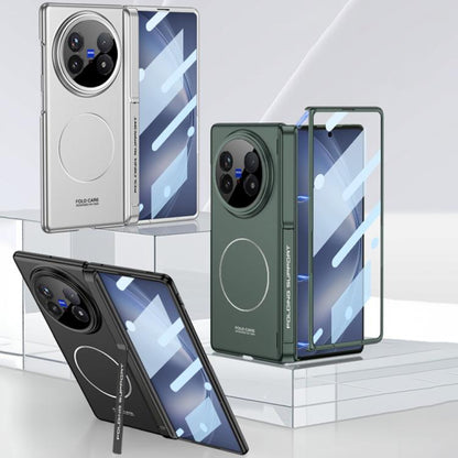 For vivo X Fold5 GKK Privacy Integrated MagSafe Magnetic All-Inclusive Phone Case with Holder(Black) - vivo Cases by GKK | Online Shopping UK | buy2fix