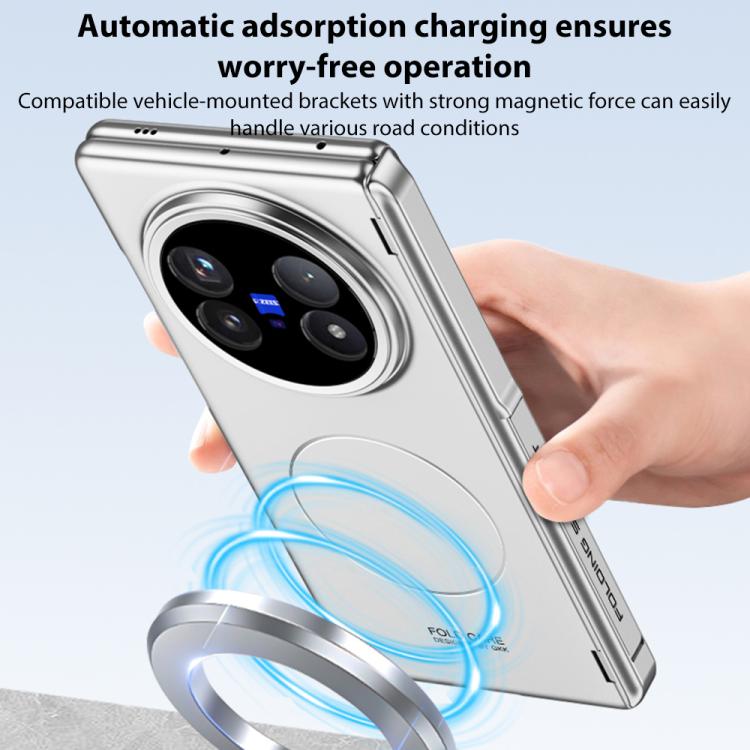 For vivo X Fold5 GKK Privacy Integrated MagSafe Magnetic All-Inclusive Phone Case with Holder(Black) - vivo Cases by GKK | Online Shopping UK | buy2fix