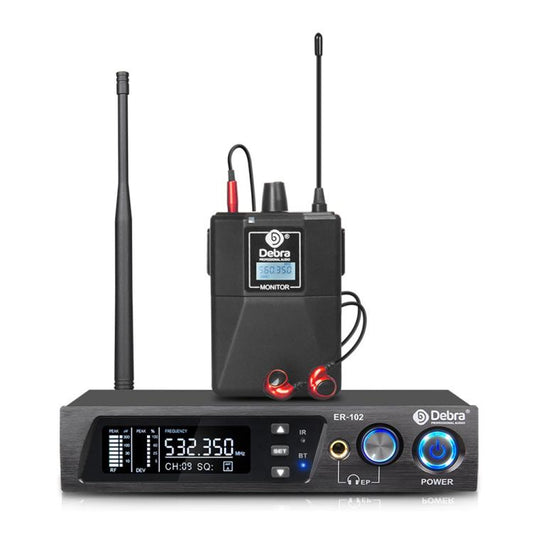 DEBRA ER-102 Professional Stage Wireless Audio Return Monitoring System with One Receiver(EU Plug) - Microphone by DEBRA | Online Shopping UK | buy2fix