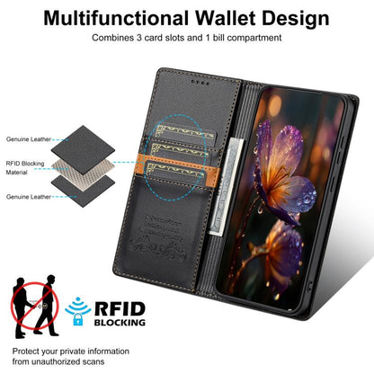 For Google Pixel 9 Pro XL / 10 Pro XL N.BEKUS P3 RFID Stitching Magnetic Flip Leather Phone Case(Black) - Google Cases by N.BEKUS | Online Shopping UK | buy2fix