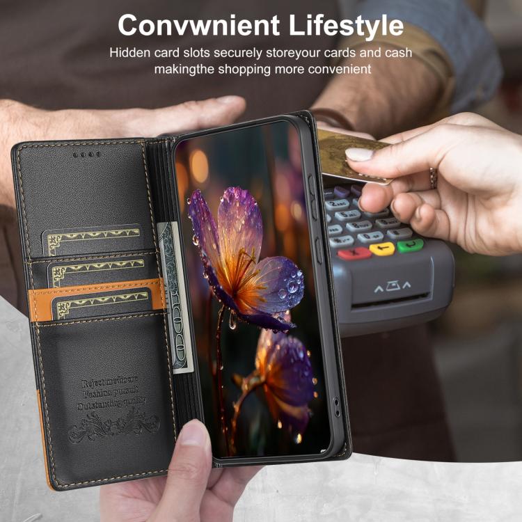 For Google Pixel 9 Pro XL / 10 Pro XL N.BEKUS P3 RFID Stitching Magnetic Flip Leather Phone Case(Black) - Google Cases by N.BEKUS | Online Shopping UK | buy2fix