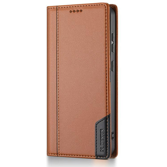 For Google Pixel 9 Pro XL / 10 Pro XL N.BEKUS P3 RFID Stitching Magnetic Flip Leather Phone Case(Brown) - Google Cases by N.BEKUS | Online Shopping UK | buy2fix