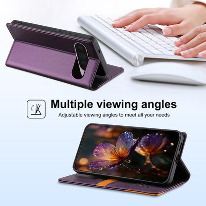 For Google Pixel 9 / 9 Pro / 10 / 10 Pro N.BEKUS P3 RFID Stitching Magnetic Flip Leather Phone Case(Purple) - Google Cases by N.BEKUS | Online Shopping UK | buy2fix