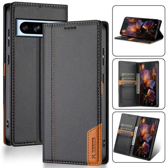 For Google Pixel 8 N.BEKUS P3 RFID Stitching Magnetic Flip Leather Phone Case(Black)