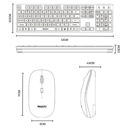 Yesido KB42 2.4G Business Wireless Keyboard Mouse Set, Version:Arabic Version(Black) - Wireless Keyboard by Yesido | Online Shopping UK | buy2fix