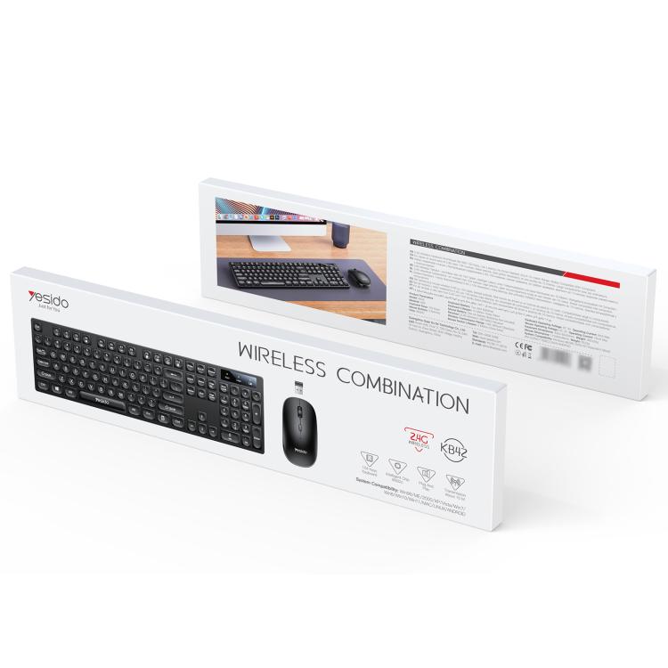 Yesido KB42 2.4G Business Wireless Keyboard Mouse Set, Version:English Version(Black) - Wireless Keyboard by Yesido | Online Shopping UK | buy2fix