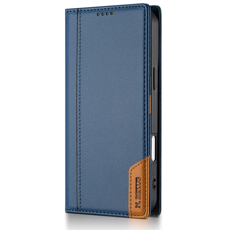 For iPhone 17 Pro Max N.BEKUS P3 RFID Stitching Magnetic Flip Leather Phone Case(Blue) - iPhone 17 Pro Max Cases by N.BEKUS | Online Shopping UK | buy2fix