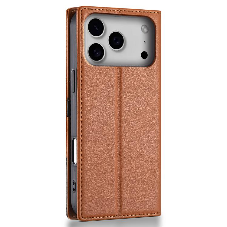 For iPhone 17 Pro N.BEKUS P3 RFID Stitching Magnetic Flip Leather Phone Case(Brown) - iPhone 17 Pro Cases by N.BEKUS | Online Shopping UK | buy2fix