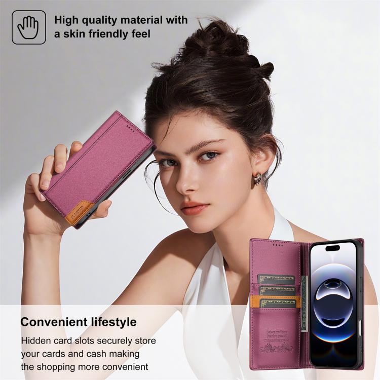 For iPhone 17 N.BEKUS P3 RFID Stitching Magnetic Flip Leather Phone Case(Wine Red) - iPhone 17 Cases by N.BEKUS | Online Shopping UK | buy2fix