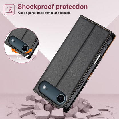 For iPhone 17 Air N.BEKUS P3 RFID Stitching Magnetic Flip Leather Phone Case(Black) - iPhone 17 Air Cases by N.BEKUS | Online Shopping UK | buy2fix