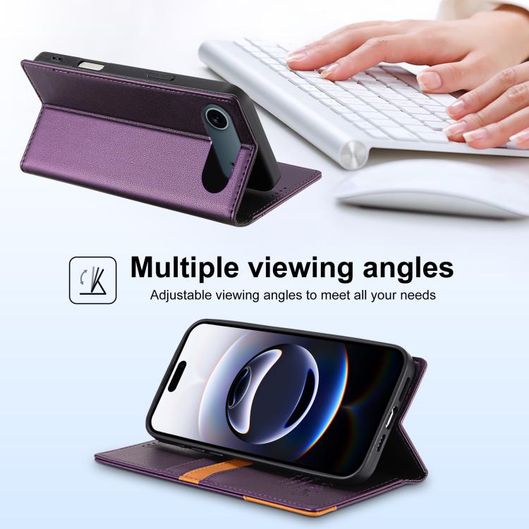 For iPhone Air N.BEKUS P3 RFID Stitching Magnetic Flip Leather Phone Case(Purple) - iPhone Air Cases by N.BEKUS | Online Shopping UK | buy2fix