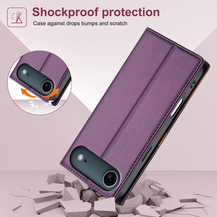 For iPhone Air N.BEKUS P3 RFID Stitching Magnetic Flip Leather Phone Case(Purple) - iPhone Air Cases by N.BEKUS | Online Shopping UK | buy2fix