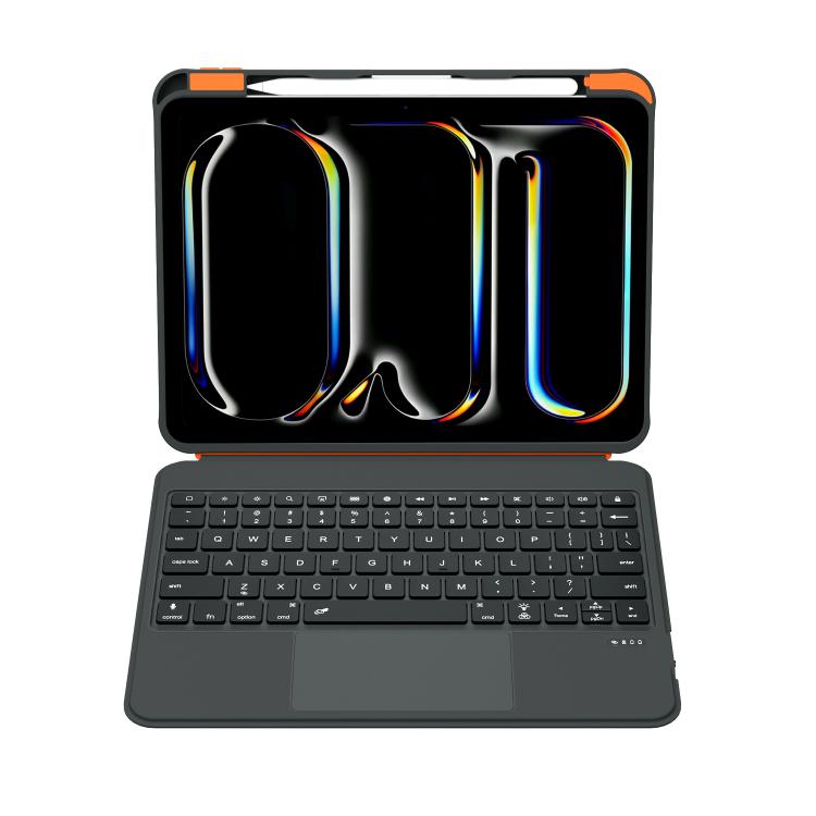 For iPad Air 11 2025 / iPad 2025 / 2022 Colorful Backlight Bluetooth Keyboard Leather Tablet Case with Rotating Holder(Black) - For iPad Air by buy2fix | Online Shopping UK | buy2fix