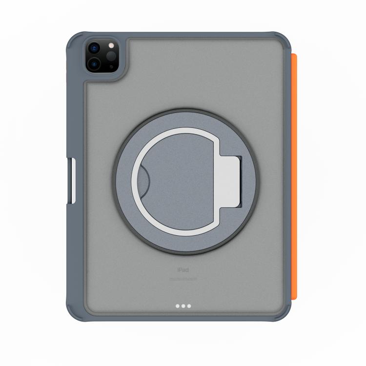 For iPad Air 11 2025 / iPad 2025 / 2022 Colorful Backlight Bluetooth Keyboard Leather Tablet Case with Rotating Holder(Grey) - For iPad Air by buy2fix | Online Shopping UK | buy2fix