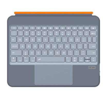 For iPad Air 11 2025 / iPad 2025 / 2022 Colorful Backlight Bluetooth Keyboard Leather Tablet Case with Rotating Holder(Grey) - For iPad Air by buy2fix | Online Shopping UK | buy2fix