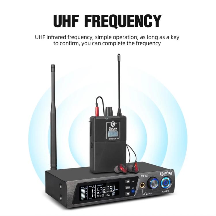 DEBRA ER-102 Wireless Audio Return Monitoring Receiver + Earphones - Microphone by DEBRA | Online Shopping UK | buy2fix