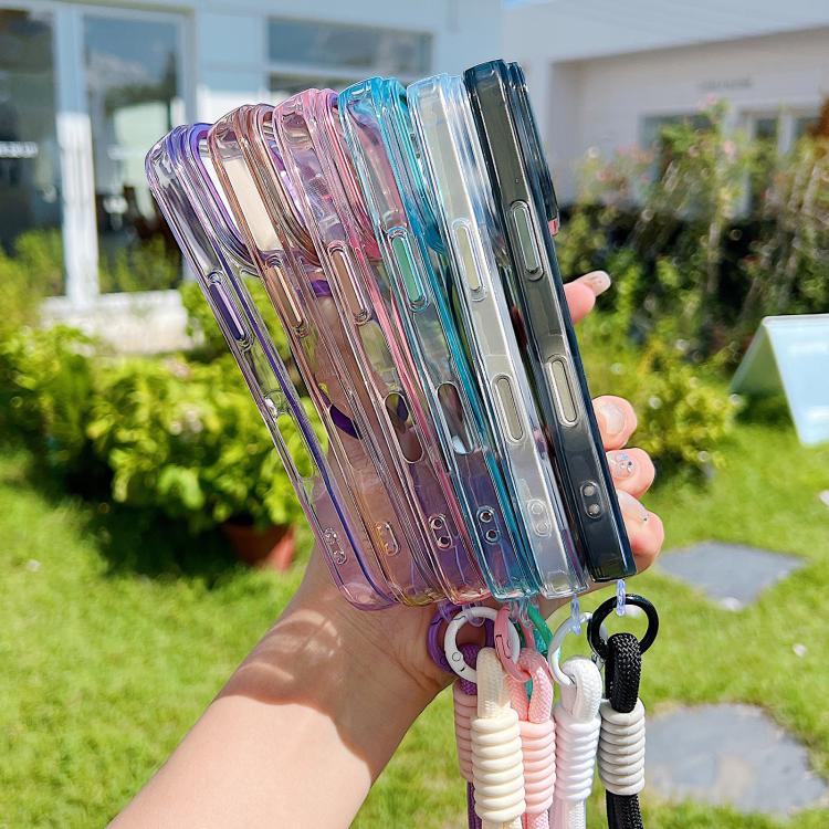 For iPhone 17 Pro Max MagSafe Magnetic Clear Phone Case with Wrist Strap(Pink) - iPhone 17 Pro Max Cases by buy2fix | Online Shopping UK | buy2fix