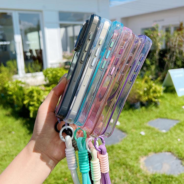 For iPhone 17 Pro Max MagSafe Magnetic Clear Phone Case with Wrist Strap(Pink) - iPhone 17 Pro Max Cases by buy2fix | Online Shopping UK | buy2fix