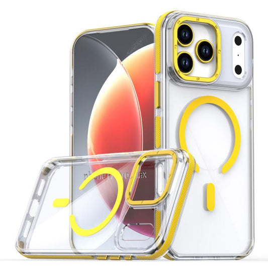 For iPhone 17 Pro Max Dual-Color Clear Acrylic Hybrid TPU MagSafe Phone Case(Yellow) - iPhone 17 Pro Max Cases by buy2fix | Online Shopping UK | buy2fix