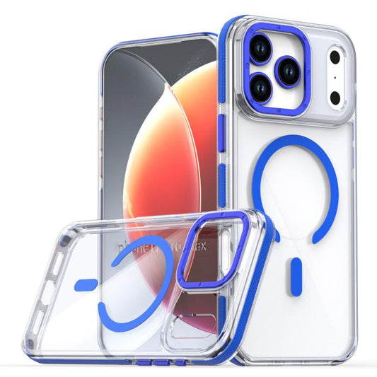 For iPhone 17 Pro Max Dual-Color Clear Acrylic Hybrid TPU MagSafe Phone Case(Blue) - iPhone 17 Pro Max Cases by buy2fix | Online Shopping UK | buy2fix