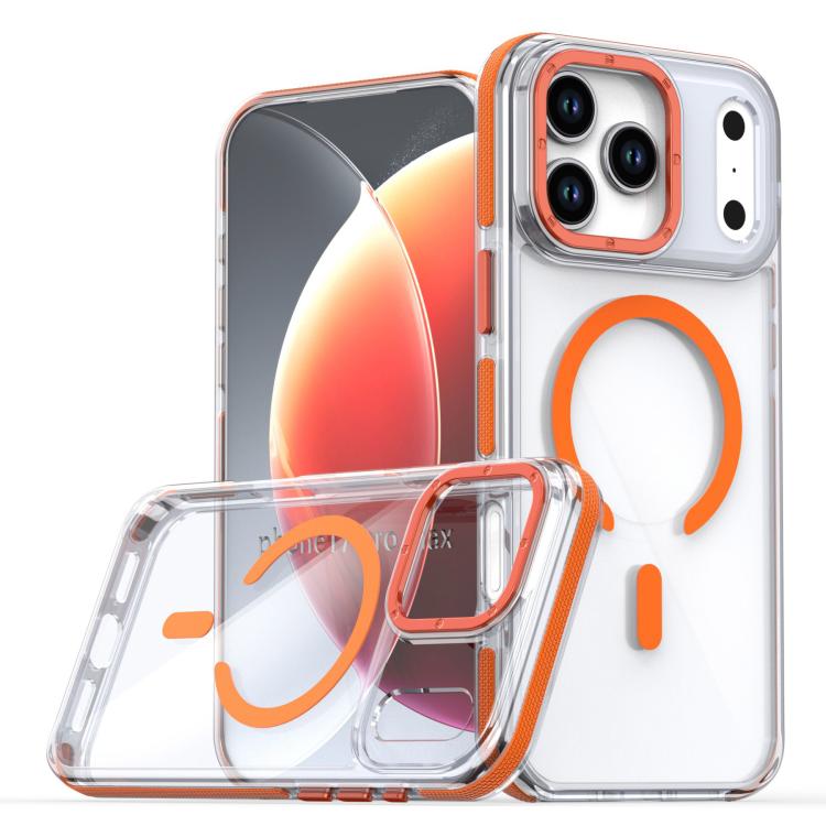 For iPhone 17 Pro Dual-Color Clear Acrylic Hybrid TPU MagSafe Phone Case(Orange) - iPhone 17 Pro Cases by buy2fix | Online Shopping UK | buy2fix