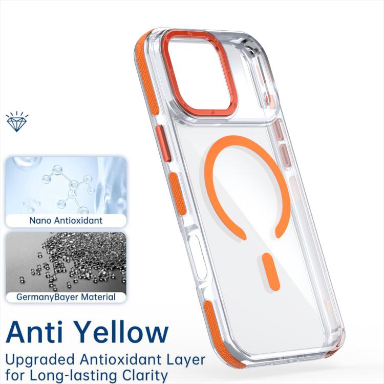 For iPhone 17 Pro Dual-Color Clear Acrylic Hybrid TPU MagSafe Phone Case(Yellow) - iPhone 17 Pro Cases by buy2fix | Online Shopping UK | buy2fix