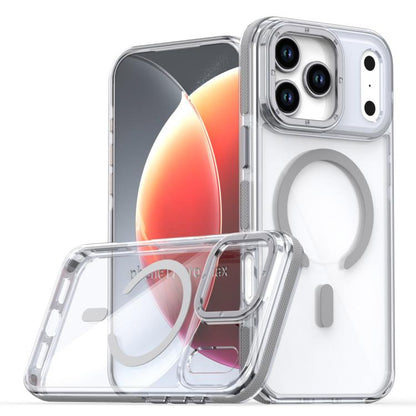 For iPhone 17 Pro Dual-Color Clear Acrylic Hybrid TPU MagSafe Phone Case(Grey) - iPhone 17 Pro Cases by buy2fix | Online Shopping UK | buy2fix