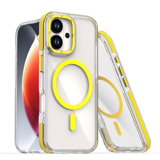 For iPhone 17 Dual-Color Clear Acrylic Hybrid TPU MagSafe Phone Case(Yellow) - iPhone 17 Cases by buy2fix | Online Shopping UK | buy2fix