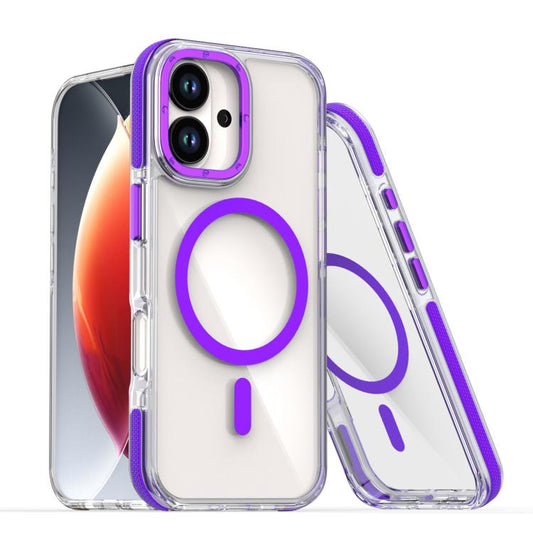 For iPhone 17 Dual-Color Clear Acrylic Hybrid TPU MagSafe Phone Case(Purple) - iPhone 17 Cases by buy2fix | Online Shopping UK | buy2fix