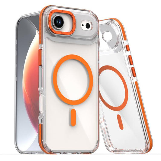For iPhone Air Dual-Color Clear Acrylic Hybrid TPU MagSafe Phone Case(Orange) - iPhone Air Cases by buy2fix | Online Shopping UK | buy2fix