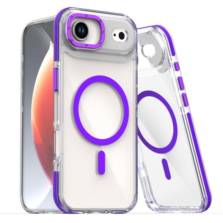 For iPhone Air Dual-Color Clear Acrylic Hybrid TPU MagSafe Phone Case(Purple) - iPhone Air Cases by buy2fix | Online Shopping UK | buy2fix