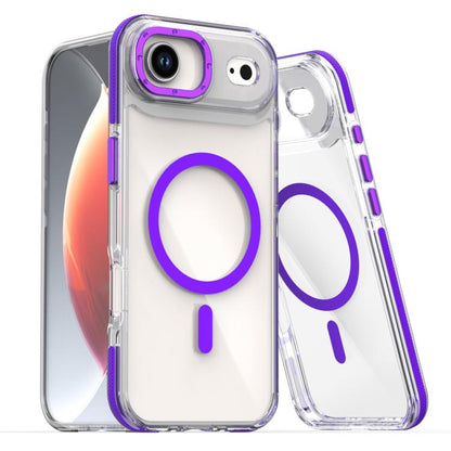 For iPhone Air Dual-Color Clear Acrylic Hybrid TPU MagSafe Phone Case(Purple) - iPhone Air Cases by buy2fix | Online Shopping UK | buy2fix