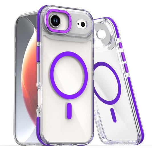 For iPhone Air Dual-Color Clear Acrylic Hybrid TPU MagSafe Phone Case(Purple) - iPhone Air Cases by buy2fix | Online Shopping UK | buy2fix