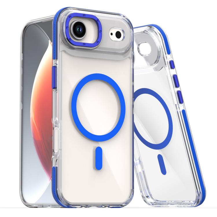 For iPhone Air Dual-Color Clear Acrylic Hybrid TPU MagSafe Phone Case(Blue) - iPhone Air Cases by buy2fix | Online Shopping UK | buy2fix