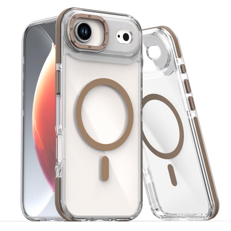 For iPhone Air Dual-Color Clear Acrylic Hybrid TPU MagSafe Phone Case(Desert Gold) - iPhone Air Cases by buy2fix | Online Shopping UK | buy2fix