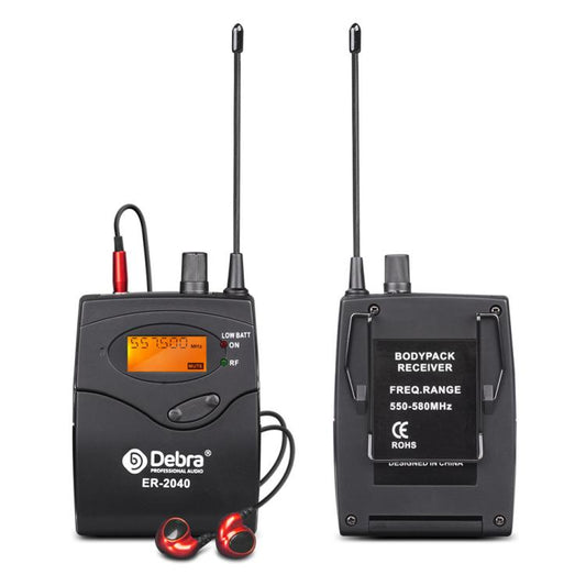 DEBRA ER-2040 Professional Stage Wireless Audio Return Monitoring System with Two Receivers(AU Plug) - Microphone by DEBRA | Online Shopping UK | buy2fix