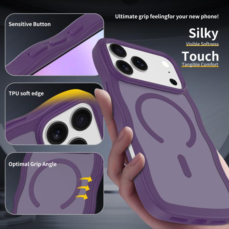 For iPhone 17 Pro Max Skin Feel Wave Texture MagSafe Phone Case(Purple) - iPhone 17 Pro Max Cases by buy2fix | Online Shopping UK | buy2fix