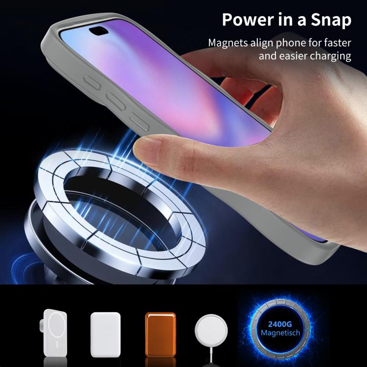 For iPhone 17 Pro Max Skin Feel Wave Texture MagSafe Phone Case(Grey) - iPhone 17 Pro Max Cases by buy2fix | Online Shopping UK | buy2fix