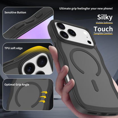 For iPhone 17 Pro Max Skin Feel Wave Texture MagSafe Phone Case(Black) - iPhone 17 Pro Max Cases by buy2fix | Online Shopping UK | buy2fix