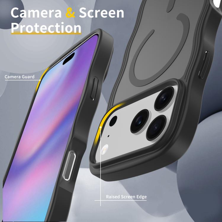 For iPhone 17 Pro Max Skin Feel Wave Texture MagSafe Phone Case(Black) - iPhone 17 Pro Max Cases by buy2fix | Online Shopping UK | buy2fix